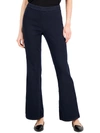 Anne Klein Plus Womens High Rise Pull On Flare Jeans In Blue