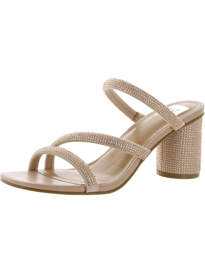 Dolce Vita Myla Womens Faux Leather Mule Sandals In Beige