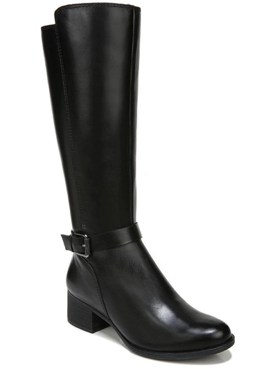 Naturalizer Kalona Womens Leather Wide Calf Knee-high Boots In Black