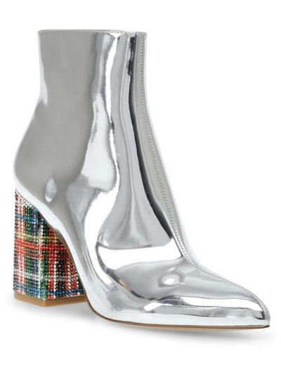 Betsey Johnson Kassie Womens Fashion Ankle Boots In Silver