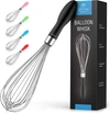 Zulay Kitchen Balloon Stainless Steel Whisk With Soft Silicone Handle (12 Inch) In Black
