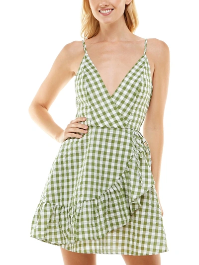 Speechless Juniors Womens Check Print Short Mini Dress In Multi