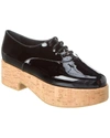 Ferragamo Viviane Platform Patent Leather Oxfords In Black