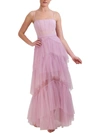 BCBGMAXAZRIA OLY WOMENS RUFFLED CORSET EVENING DRESS