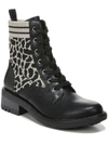 Lifestride Knockout Womens Zipper Knit Combat & Lace-up Boots In Multi