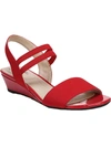 Lifestride Yolo Womens Solid Ankle Strap Wedge Sandals In Red