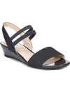LIFESTRIDE YOLO WOMENS SOLID ANKLE STRAP WEDGE SANDALS