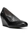 Lifestride Juliana Womens Patent Toe Cap Wedge Heels In Black