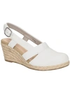 Easy Street Stargaze Womens Faux Leather Closed Toe Wedge Sandals In White