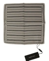 Dolce & Gabbana Dotted Stripes Square Handkerchief Viscose Men's Scarf In White
