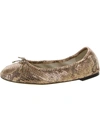 Sam Edelman Felicia Womens Leather Round Toe Ballet Flats In Gold