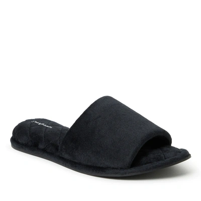 Dearfoams Women's Beatrice Microfiber Velour Slide Slippers In Black