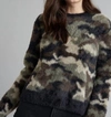 Bella Dahl Crew Neck Sweater Fuzzy Camo In Multi