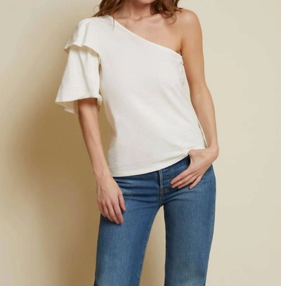 Nation Ltd Lida One Shoulder Party Tee In Off White