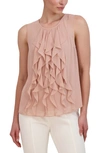 BCBGMAXAZRIA BCBGMAXAZRIA RUFFLE SLEEVELESS TOP