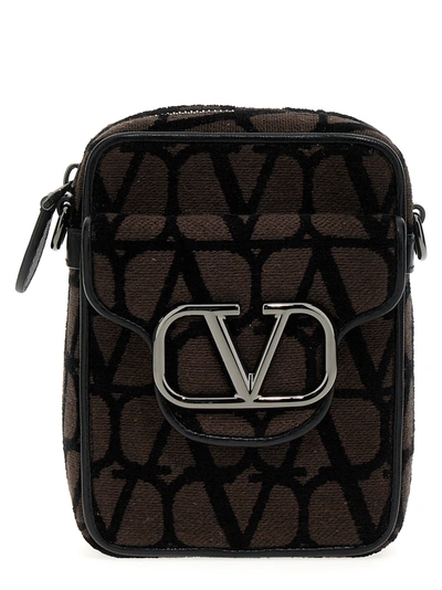 Valentino Garavani Mini Locò Crossbody Bags Multicolor In Brown