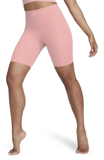 Nike Women's Zenvy Gentle-support High-waisted 8" Biker Shorts In Pink