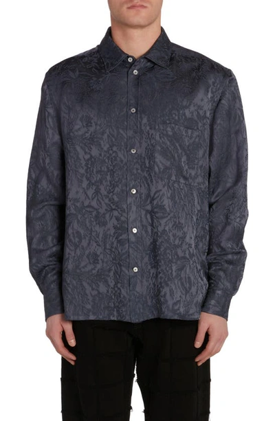 Golden Goose Journey Floral Jacquard Button-up Shirt In Ombre Blue