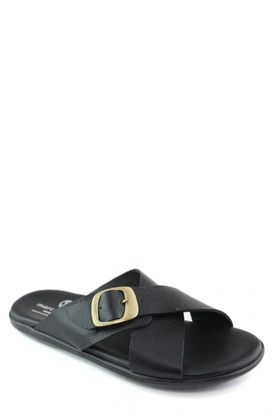 Marc Joseph New York Florida Ave Slide Sandal In Black Grainy