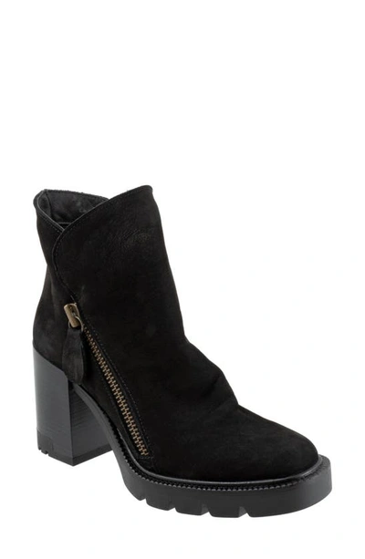 Bueno Elliott Block Heel Bootie In Black Nubuck