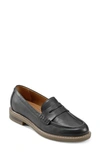 Earth Javas Penny Loafer In Dark Olive Leather