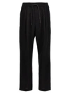 JUUNJ WOOL AND RAFFIA PANTS BLACK