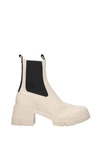 Ganni Ankle Boots Rubber Gray Oyster In Off White