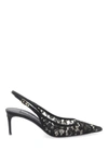 Dolce & Gabbana Pointed-toe Lace-panelled Pumps