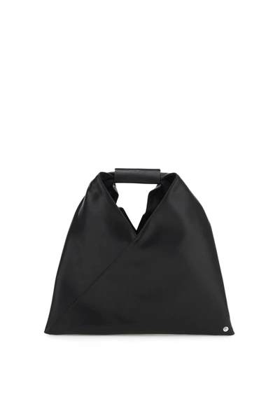 Mm6 Maison Margiela Leather Small Japanese Bag In Black