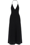 Khaite Raysha Cotton-blend Jersey Halterneck Midi Dress