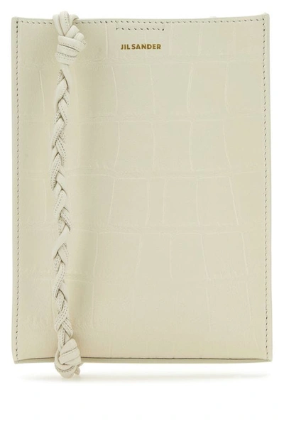 Jil Sander Woman Ivory Leather Shoulder Bag In White