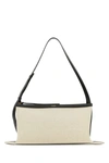 Jil Sander Two-tone Canvas And Leather Medium Empire Shoulder Bag In Multicolor