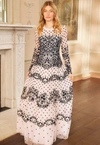 Needle & Thread Beatrice Floral-embroidered Tulle Gown In Champagne