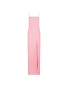 Rotate Birger Christensen Sequin-embellished Side-slit Maxi Dress In Pink Polyester In Rose