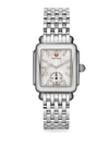 MICHELE WATCHES WOMEN'S DECO 16 DIAMOND, MOTHER-OF-PEARL & STAINLESS STEEL BRACELET WATCH,445472359506