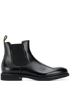Doucal's Polished Leather Ankle Boots With Elastic Side Panels In Black