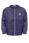 Prada Chest Placement Patterned Lightweight Windbreaker In Blue
