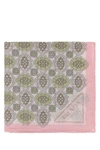 Prada Patterned Cotton Scarf With Fringed Edges In Printed