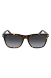Ferragamo 57mm Gradient Rectangle Sunglasses In Dark Tortoise