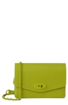 Mulberry Small Darley Leather Clutch In Acid Green