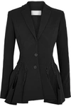 ANTONIO BERARDI CUTOUT BUTTON-DETAILED CREPE BLAZER