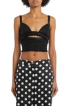 Versace Black Lurex Top With Matching Web Detail In Wool Blend Woman In 1b000 Black