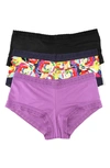 Hanky Panky Dream Assorted 3-pack Boyshorts In Tales Of Purple