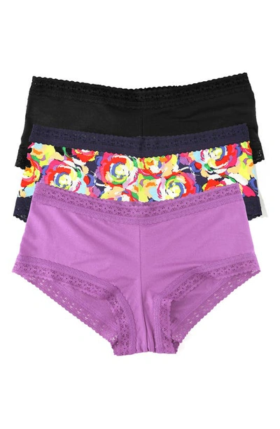 Hanky Panky Dream Assorted 3-pack Boyshorts In Tales Of Purple