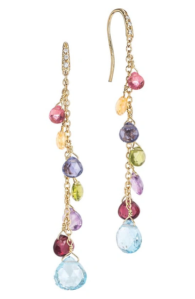 Marco Bicego Women's Paradise 18k Yellow Gold, Mixed-stone & Diamond Long Drop Earrings In Yellow Gold Multi