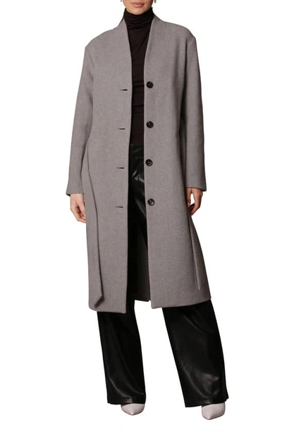 Avec Les Filles Belted Overcoat In Grey