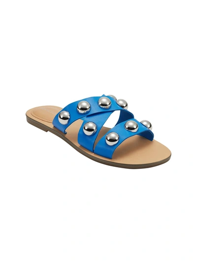 Marc Fisher Bryte 2 Womens Slip On Strappy Slide Sandals In Blue