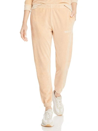 Wsly Womens Fitness Running Jogger Pants In Beige