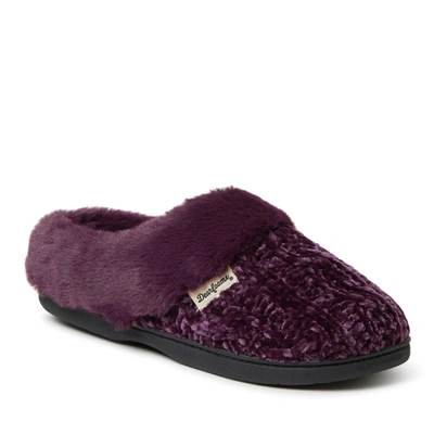 DEARFOAMS WOMENS CLAIRE CABLE KNIT CHENILLE CLOG SLIPPER