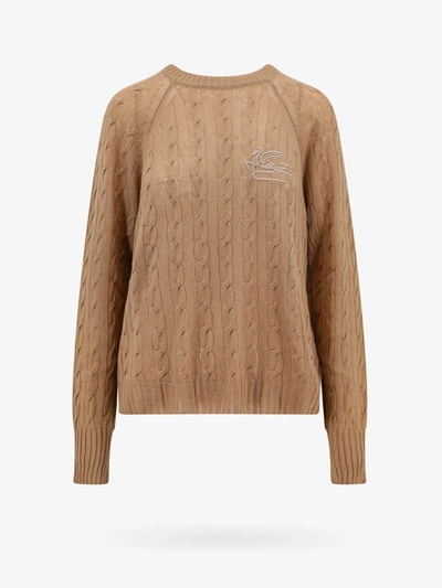 Etro Cable-knit Cashmere Sweater In Brown
